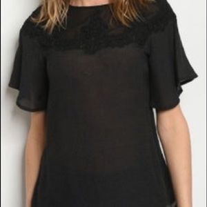 Black with lace top